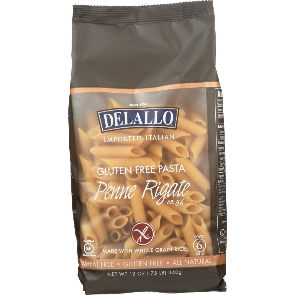 DELALLO: Gluten Free Whole Grain Rice Penne Rigate, Wheat-Free, 12 oz - #tag1# - #tag2#