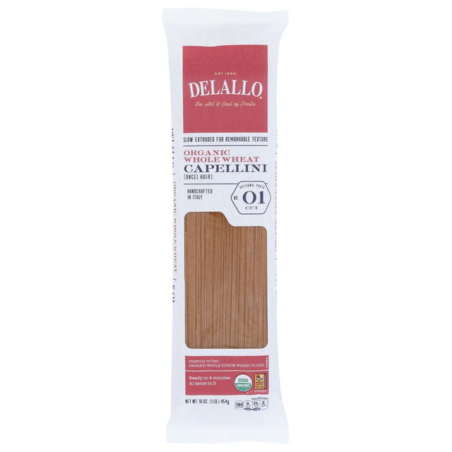 DELALLO: Organic Pasta Capellini Whole Wheat No.1, 16 oz - #tag1# - #tag2#