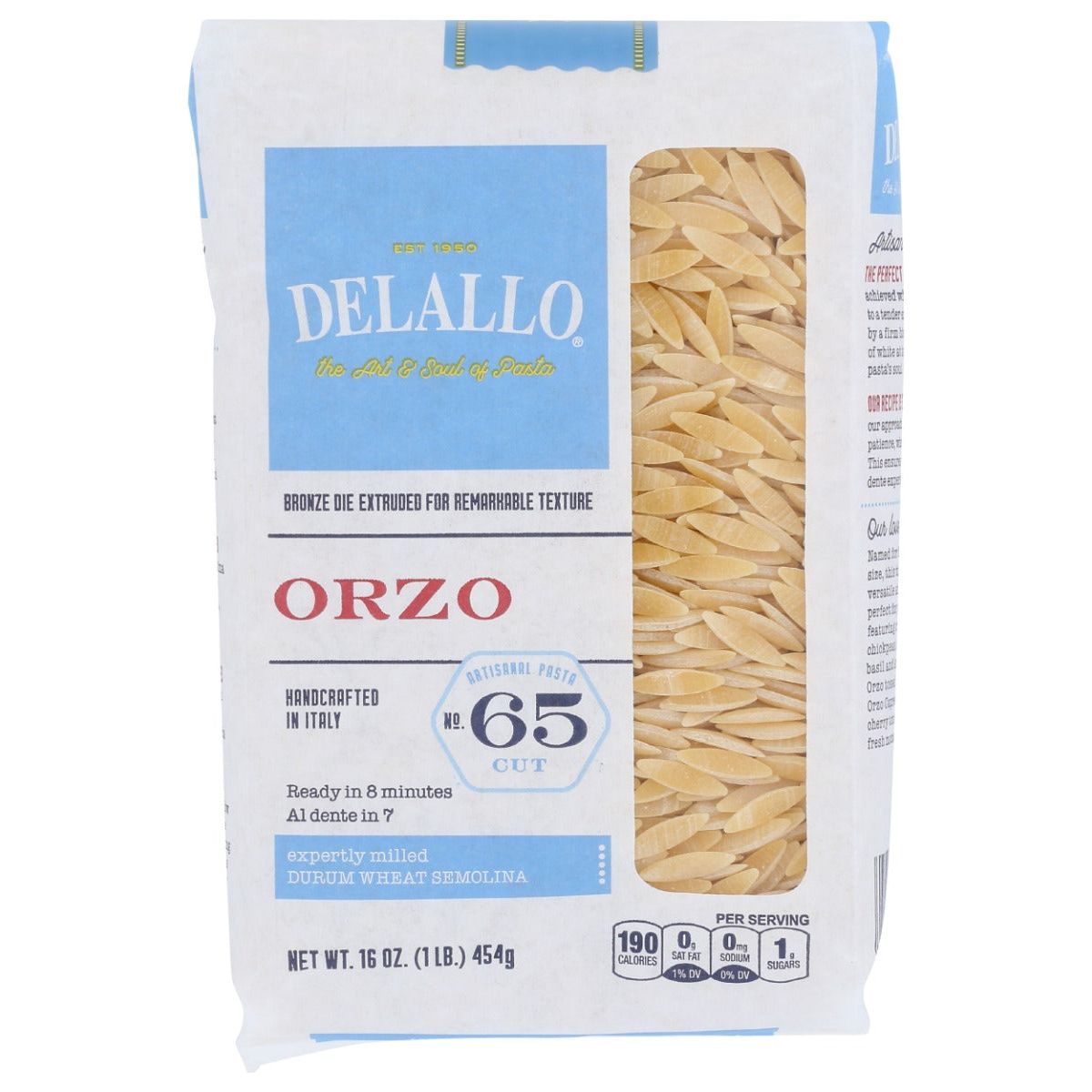DELALLO: Orzo No. 65 Pasta, 16 oz - #tag1# - #tag2#