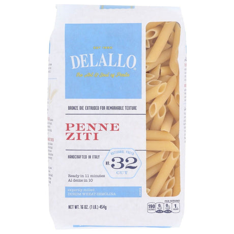 DELALLO: Penne Ziti Bag Pasta, 16 oz - Sunshine Co Op. - #tag1# - #tag2# - #tag3# - #tag4#