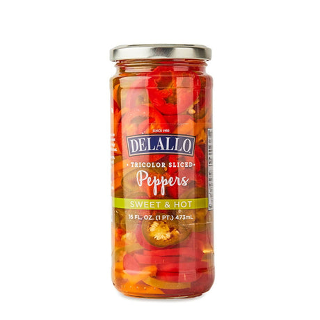 DELALLO: Peppers Tricolor Rings Sweet & Hot, 16 OZ - #tag1# - #tag2#