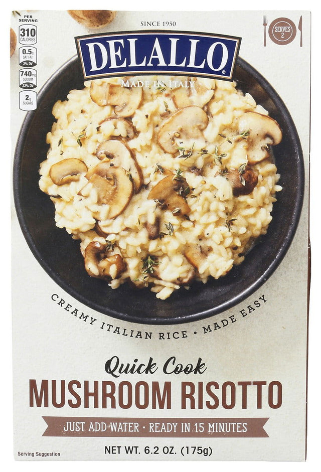DELALLO: Quick Cook Mushroom Risotto, 6.2 oz - #tag1# - #tag2#