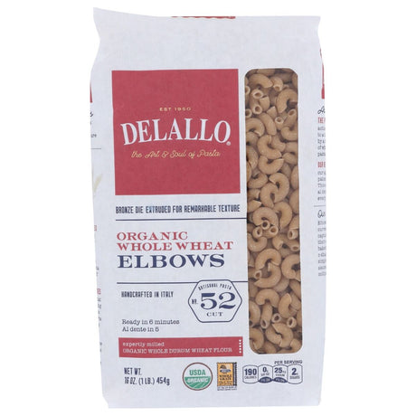 DELALLO: Whole Wheat Elbow Macaroni, 16 oz - #tag1# - #tag2#