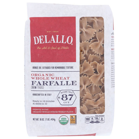 DELALLO: Whole Wheat Farfalle Whole Wheat Bow Tie Pasta, 16 oz - #tag1# - #tag2#