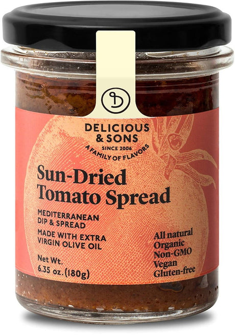 DELICIOUS AND SONS: Sun Dried Tomato Spread, 6.35 oz - #tag1# - #tag2#