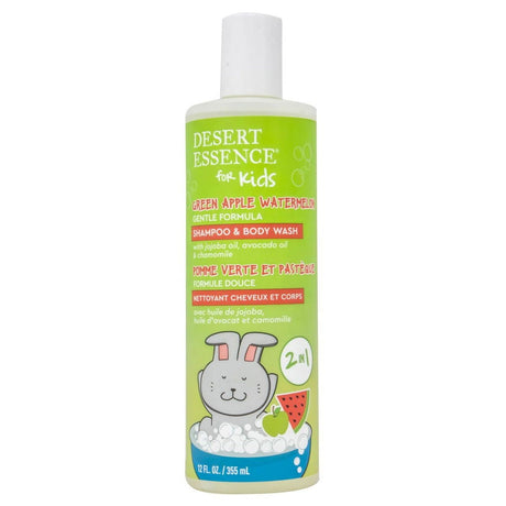 DESERT ESSENCE: Kids Green Apple Watermelon 2in1 Shampoo and Body Wash, 12 fo - #tag1# - #tag2#
