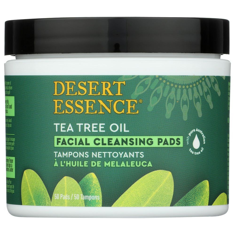 DESERT ESSENCE: Natural Tea Tree Oil Facial Cleansing Pads Original, 50 pc - #tag1# - #tag2#