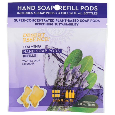 DESERT ESSENCE: Tea Tree Oil & Lavender Foaming Hand Soap Refill Pods, 3.8 fo - #tag1# - #tag2#