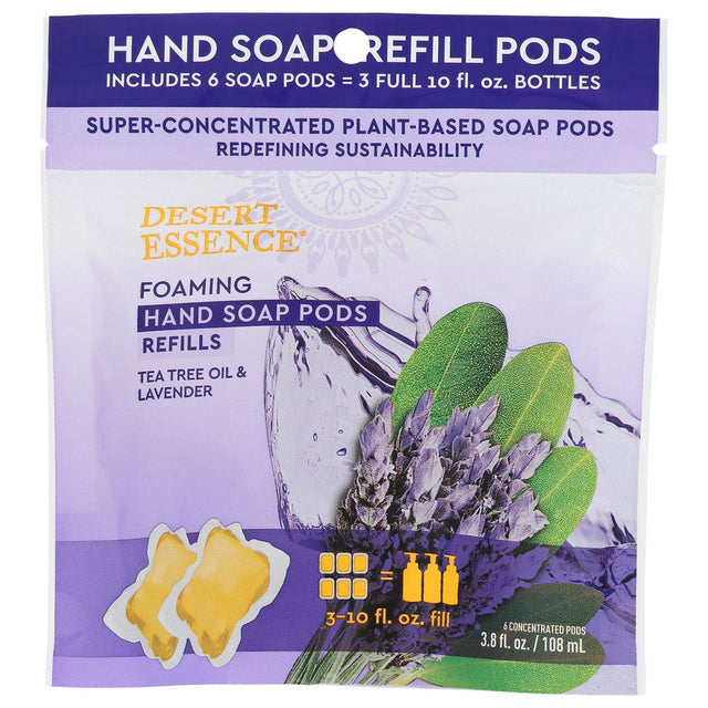 DESERT ESSENCE: Tea Tree Oil & Lavender Foaming Hand Soap Refill Pods, 3.8 fo - #tag1# - #tag2#