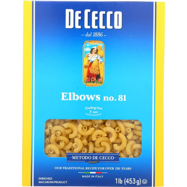DE CECCO: Pasta Elbows, 16 oz - Sunshine Co Op. - #tag1# - #tag2# - #tag3# - #tag4#