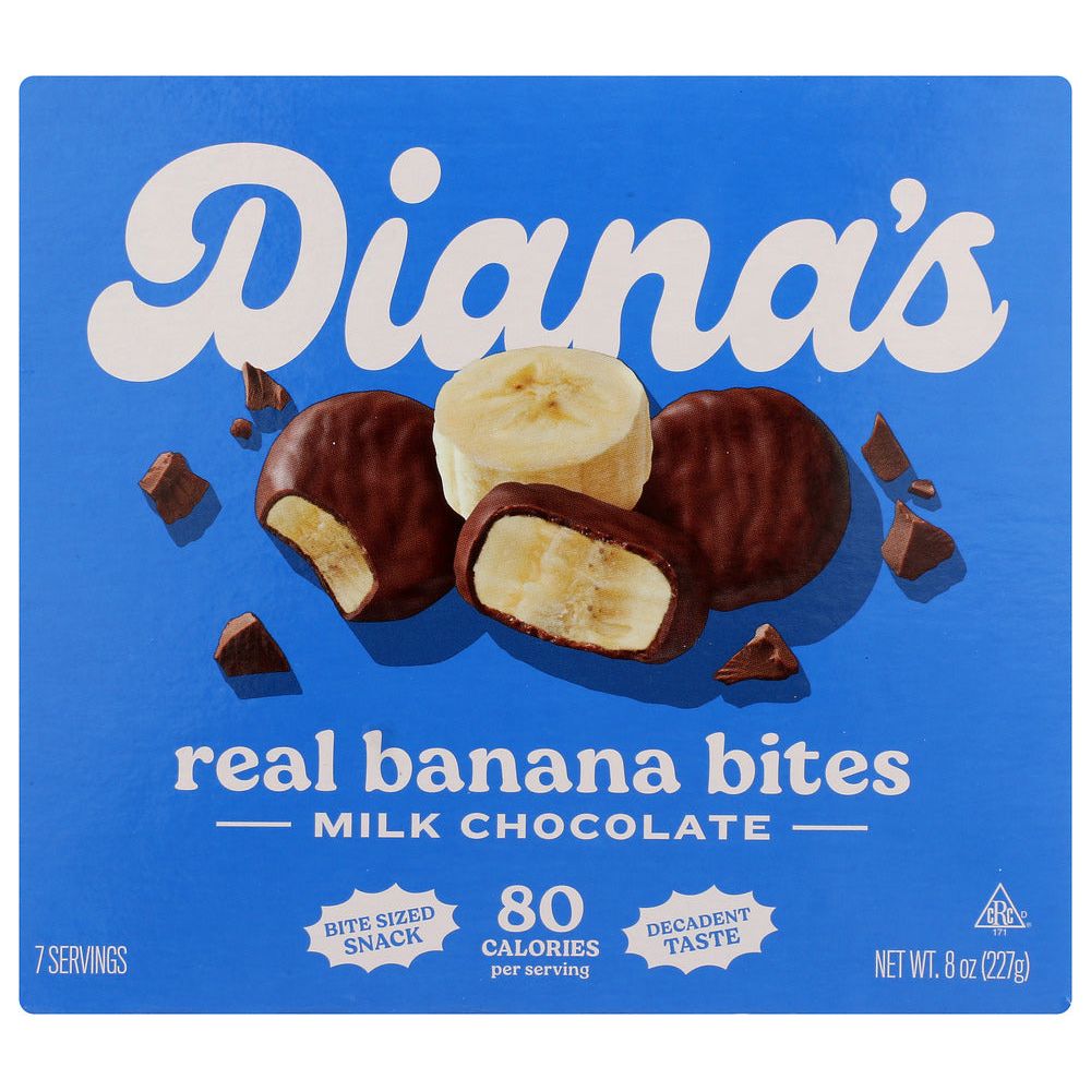 DIANAS BANANAS: Banana Bites Milk Choc, 8 oz - #tag1# - #tag2#