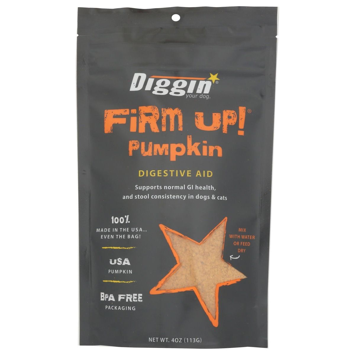 DIGGIN YOUR DOG: Firm Up Pumpkin Digestive Aid Pet Supplement, 4 oz - #tag1# - #tag2#