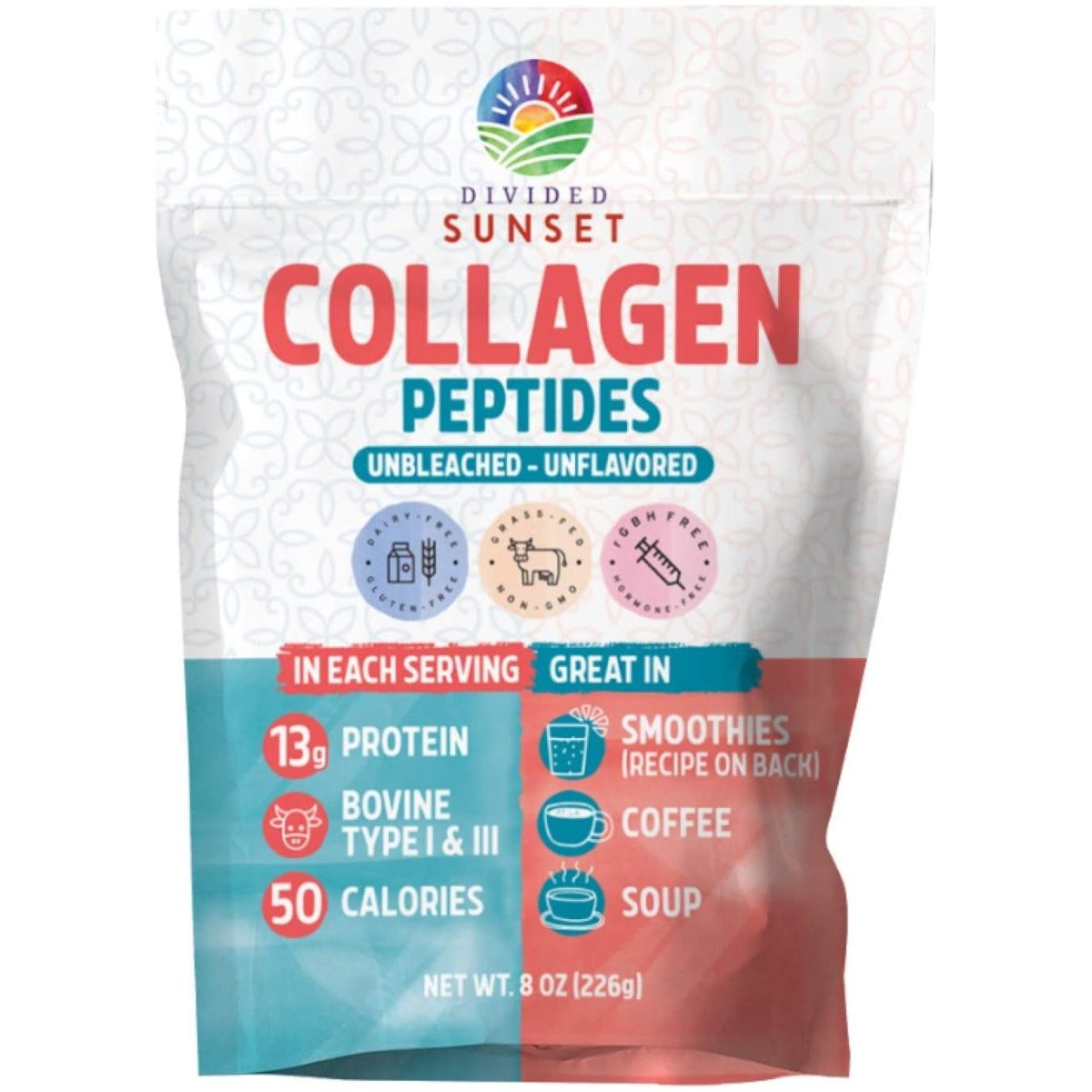 DIVIDED SUNSET: Collagen Peptides, 8 oz - #tag1# - #tag2#