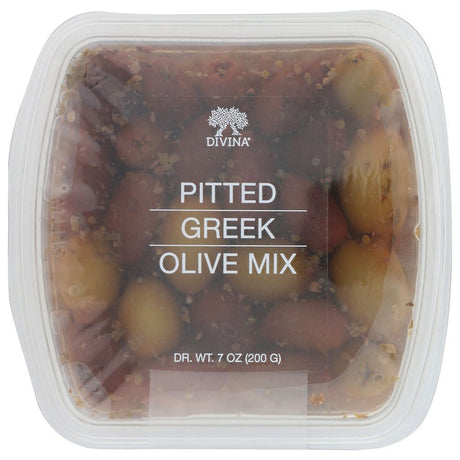 DIVINA: Olive Mix Greek Pitted, 7 OZ - #tag1# - #tag2#