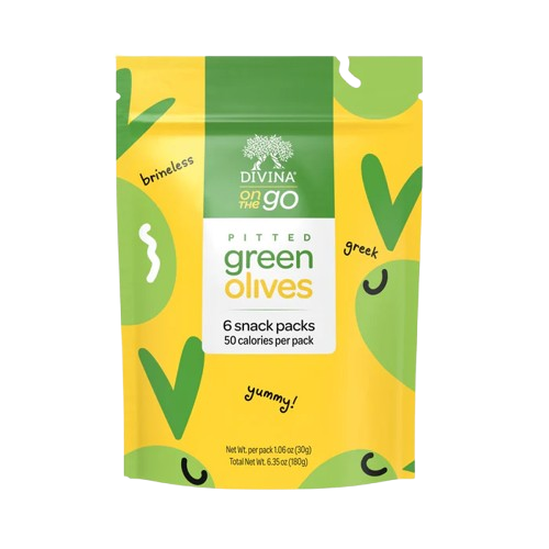 DIVINA: On The Go Pitted Green Olives, 6.3 oz - #tag1# - #tag2#