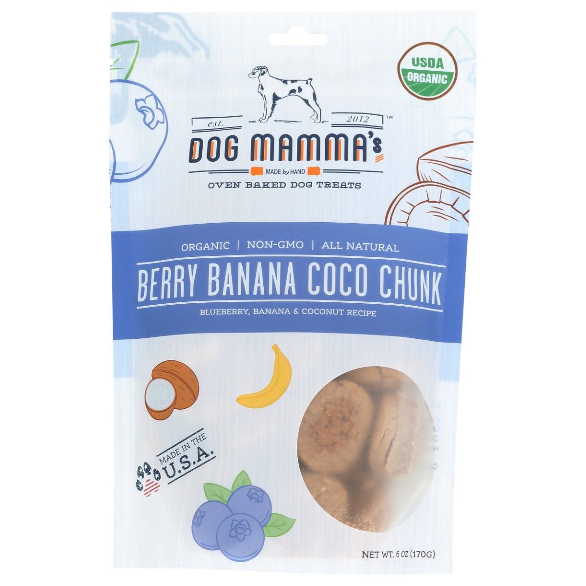 DOG MAMMAS: Organic Berry Banana Coco Chunk Dog Treats, 6 oz - #tag1# - #tag2#