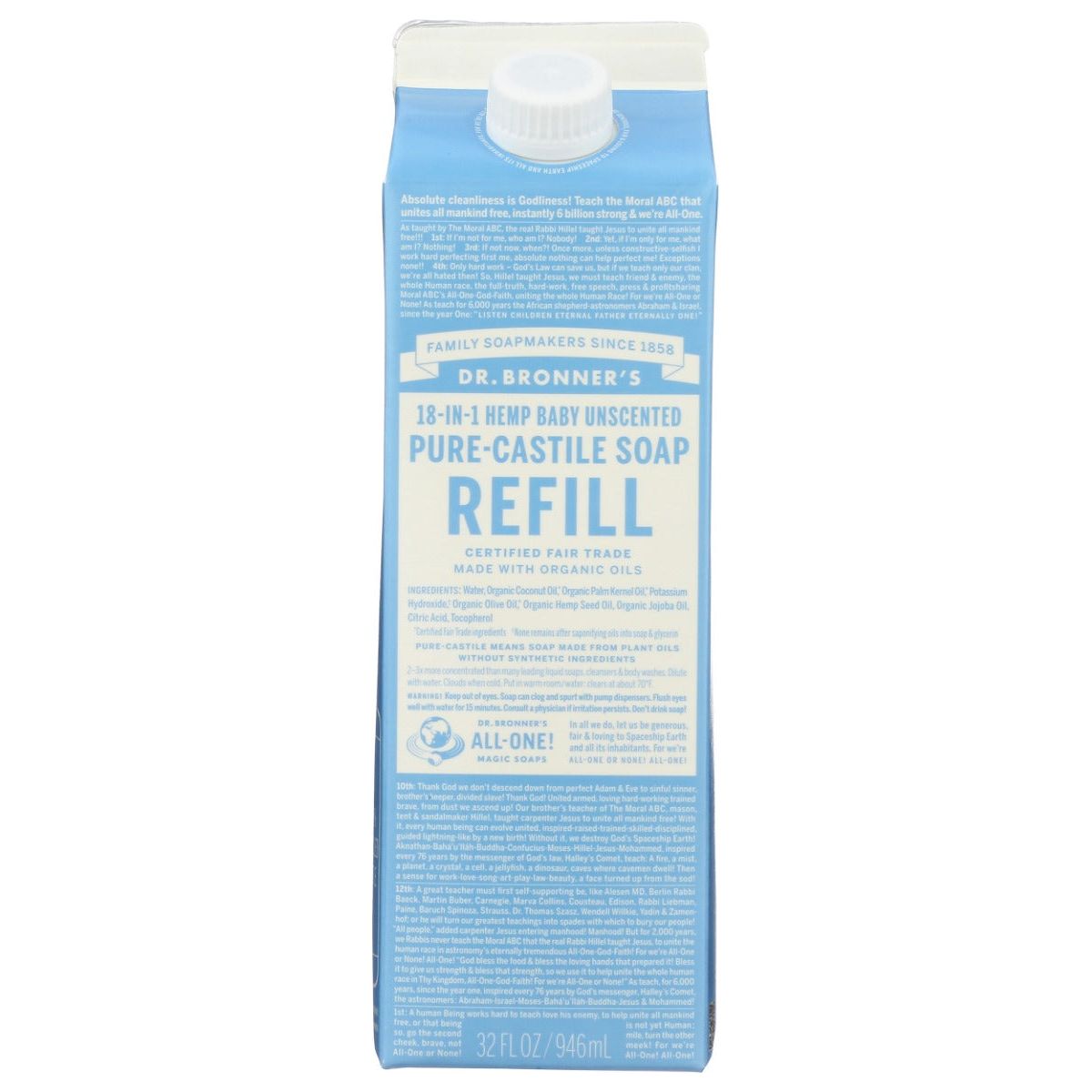 DR. BRONNER'S: Soap Refill Baby Unscent, 32 fo - #tag1# - #tag2#