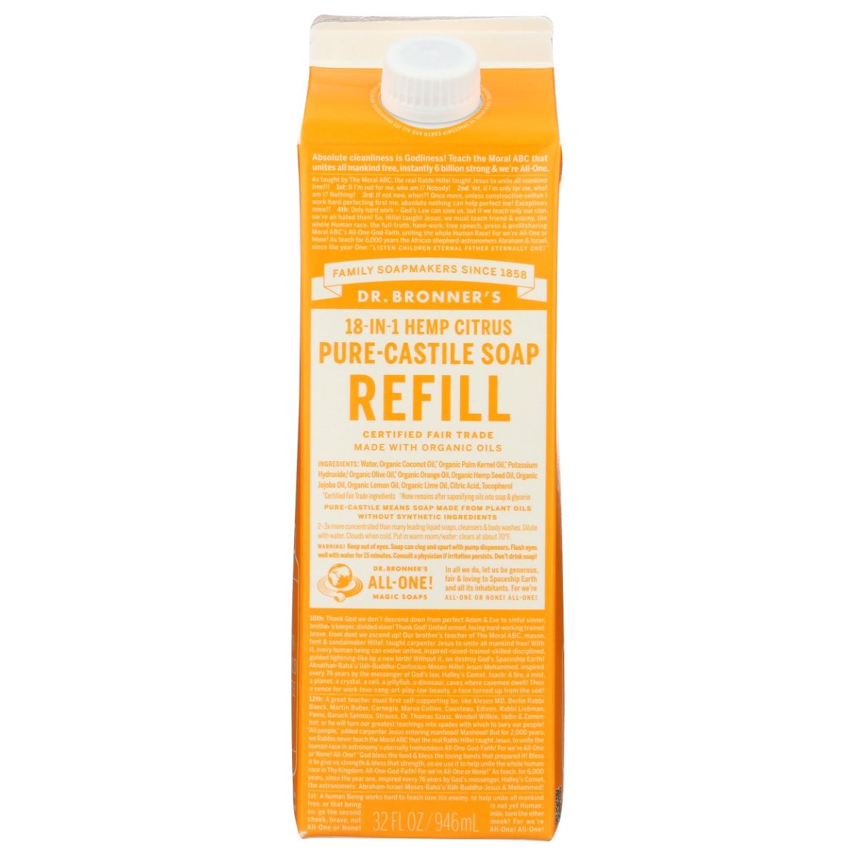 DR. BRONNER'S: Soap Refill Citrus, 32 fo - #tag1# - #tag2#
