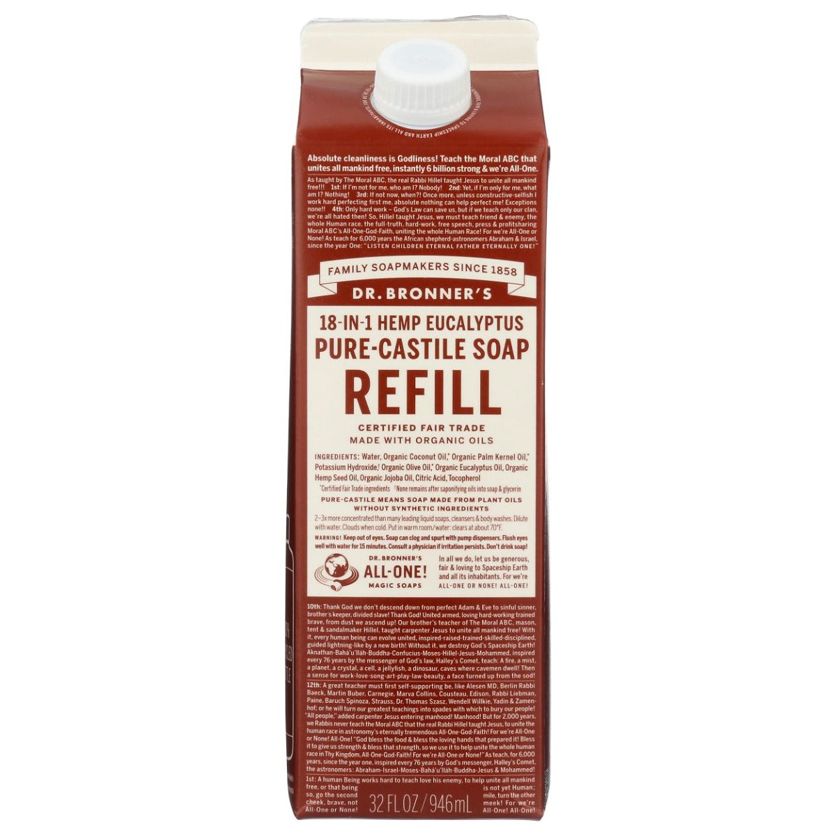 DR. BRONNER'S: Soap Refill Eucalyptus, 32 fo - #tag1# - #tag2#