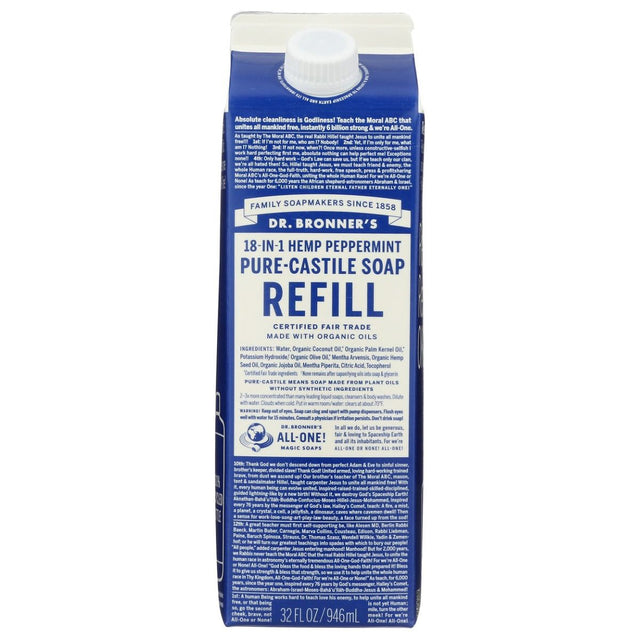 DR. BRONNER'S: Soap Refill Peppermint , 32 fo - #tag1# - #tag2#