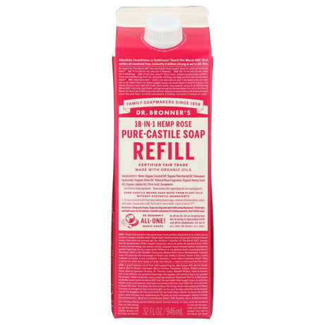 DR. BRONNER'S: Soap Refill Rose, 32 fo - #tag1# - #tag2#