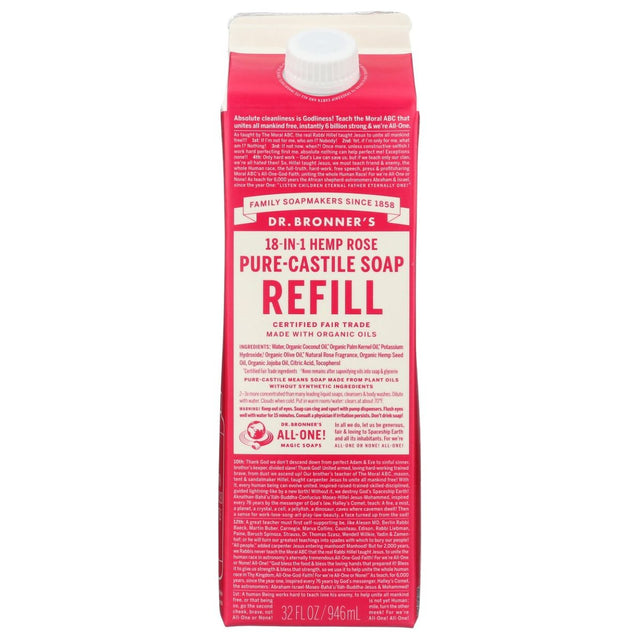 DR. BRONNER'S: Soap Refill Rose, 32 fo - #tag1# - #tag2#