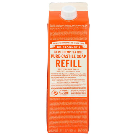 DR. BRONNER'S: Soap Refill Tea Tree, 32 fo - #tag1# - #tag2#