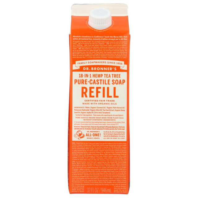 DR. BRONNER'S: Soap Refill Tea Tree, 32 fo - #tag1# - #tag2#