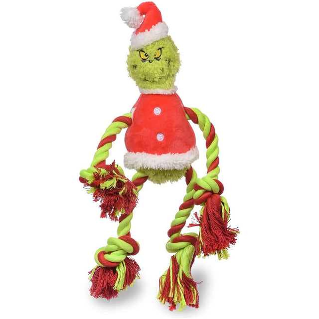 DR. SEUSS GRINCH: Grinch Santa Rope Limb Pull Dog Toy, 1 pk - #tag1# - #tag2#