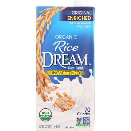 DREAM: Rice Dream Organic Rice Drink Enriched Unsweetened Original, 32 oz - #tag1# - #tag2#