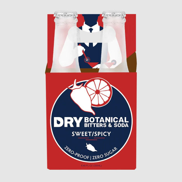 DRY SODA: Dry Botanical Bitters Soda Sweet And Spicy, 4 pk - #tag1# - #tag2#