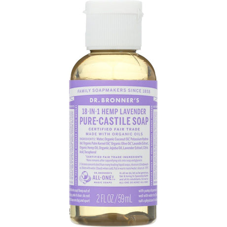 DR BRONNER'S: 18-in-1 Hemp Lavender Pure Castile Soap, 2 oz - #tag1# - #tag2#