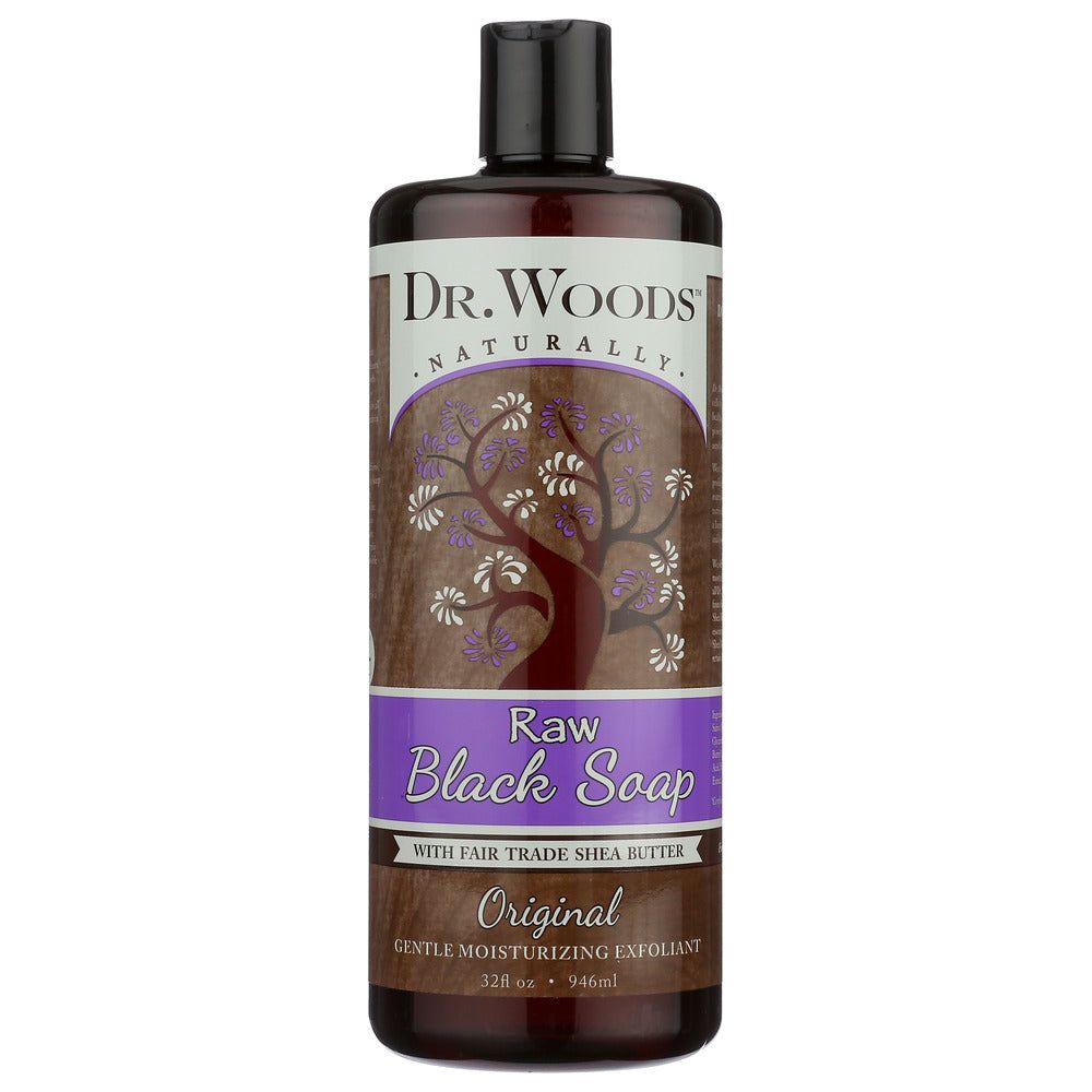 DR WOODS: Naturally Raw Black Soap with Shea Butter Original, 32 oz - #tag1# - #tag2#