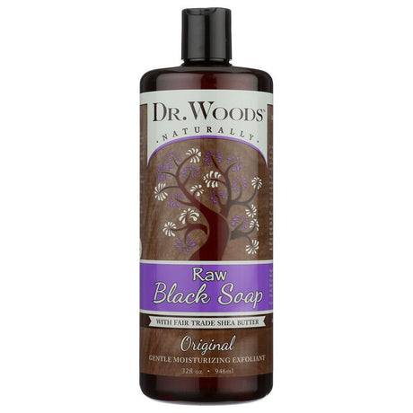 DR WOODS: Naturally Raw Black Soap with Shea Butter Original, 32 oz - #tag1# - #tag2#