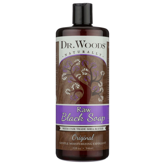 DR WOODS: Naturally Raw Black Soap with Shea Butter Original, 32 oz - #tag1# - #tag2#