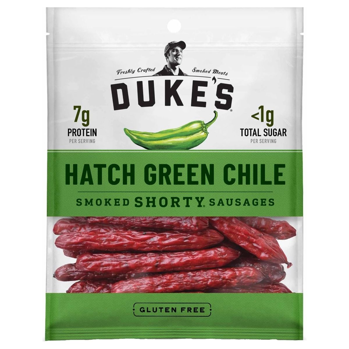 DUKES: Hatch Green Chile Shorty Smoked Sausage, 5 oz - #tag1# - #tag2#