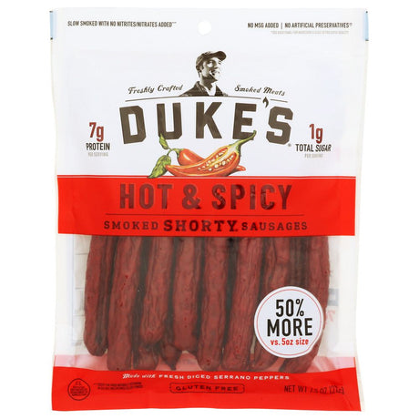 DUKES: Sausage Hot Spicey Smoked, 7.5 oz - #tag1# - #tag2#