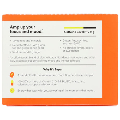 EBOOST: Super Powder Mind Plus Body Energizer Orange Flavor, 3.8 oz - #tag1# - #tag2#