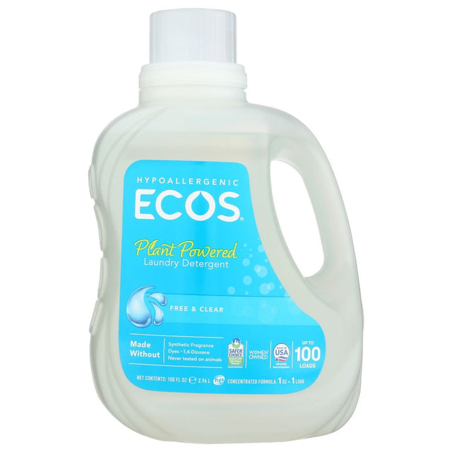 ECOS: Hypoallergenic Laundry Detergent Free and Clear, 100 oz - #tag1# - #tag2#