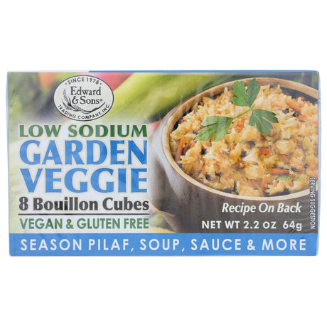 EDWARD & SONS: Low Sodium Garden Veggie Bouillon Cubes, 2.2 oz - Sunshine Co Op. - #tag1# - #tag2# - #tag3# - #tag4#