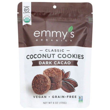 EMMYS ORGANICS: Coconut Cookies Dark Cacao, 6 oz - Sunshine Co Op. - #tag1# - #tag2# - #tag3# - #tag4#
