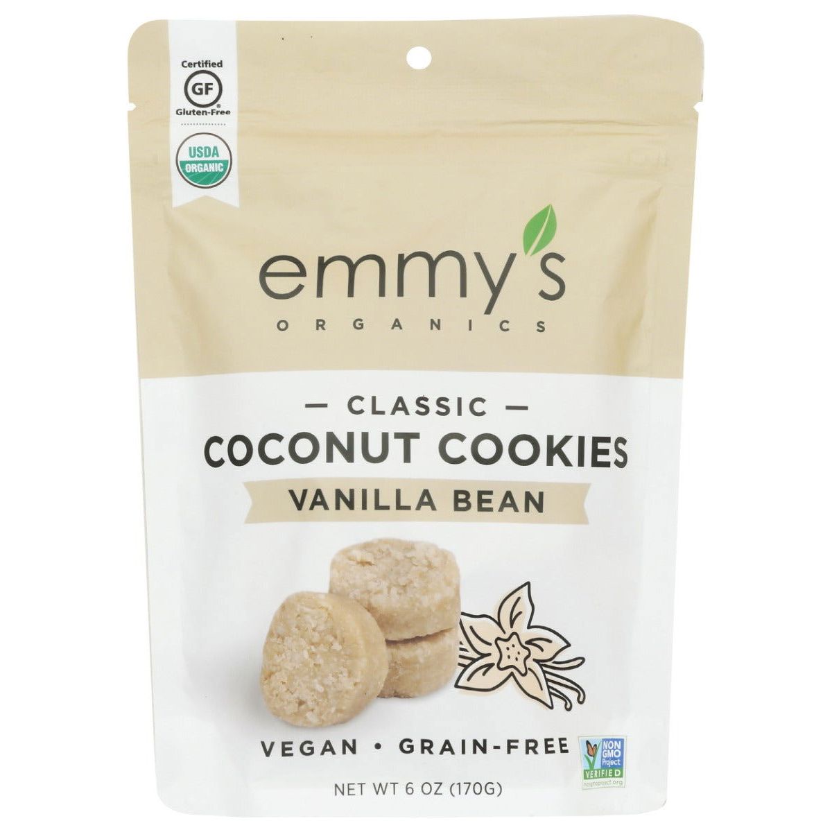 EMMYS ORGANICS: Coconut Cookies Vanilla Bean, 6 oz - Sunshine Co Op. - #tag1# - #tag2# - #tag3# - #tag4#