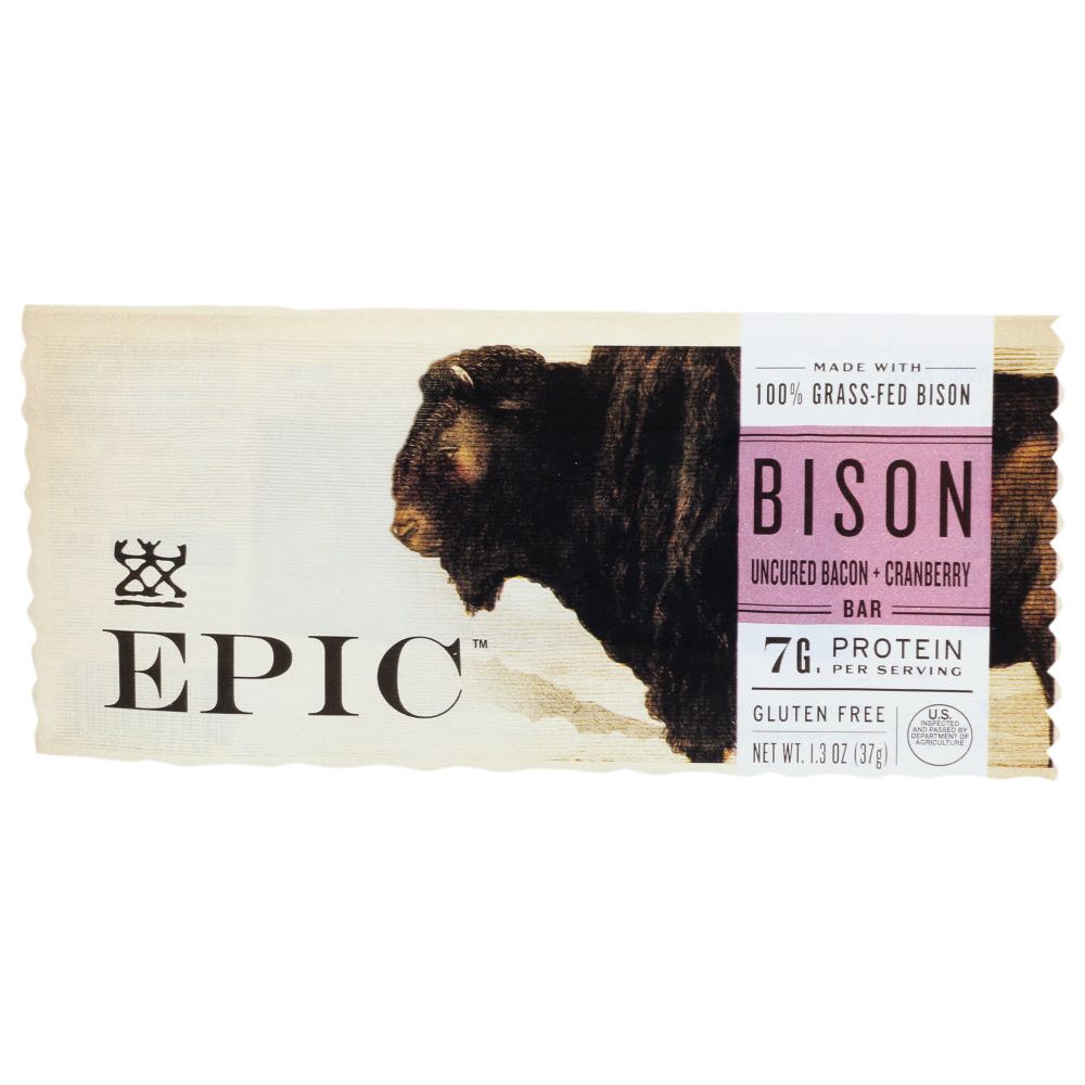 EPIC: Uncured Bison Bacon Cranberry Bar, 1.3 oz - #tag1# - #tag2#
