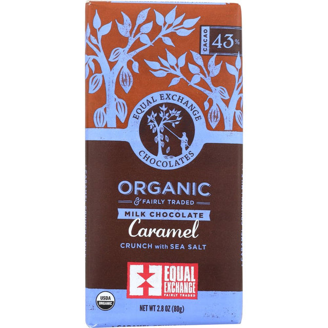EQUAL EXCHANGE: Organic Milk Chocolate Caramel Crunch With Sea Salt 43% Cacao, 2.8 oz - #tag1# - #tag2#