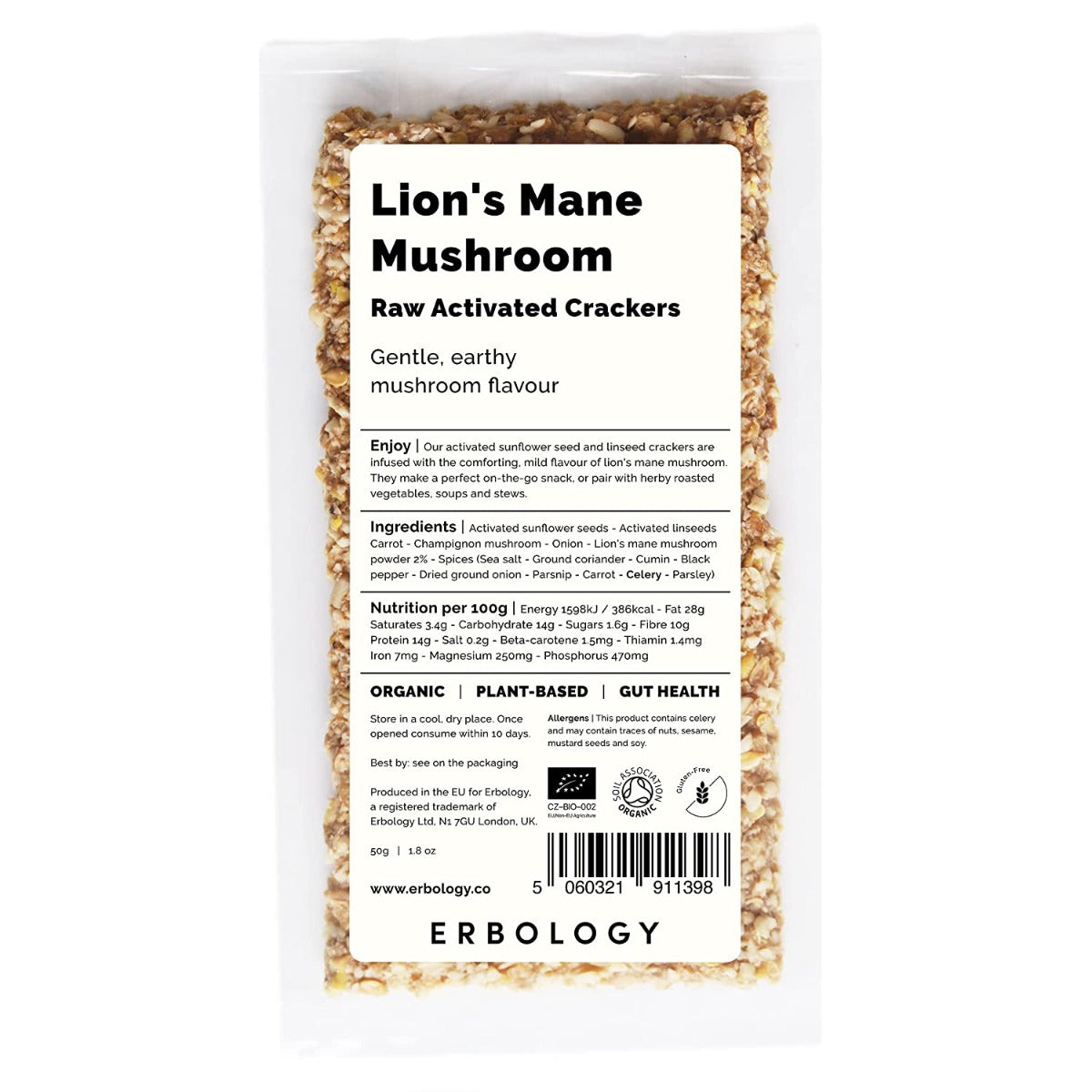 ERBOLOGY: Crackers Mushroom Lions, 1.8 oz - #tag1# - #tag2#