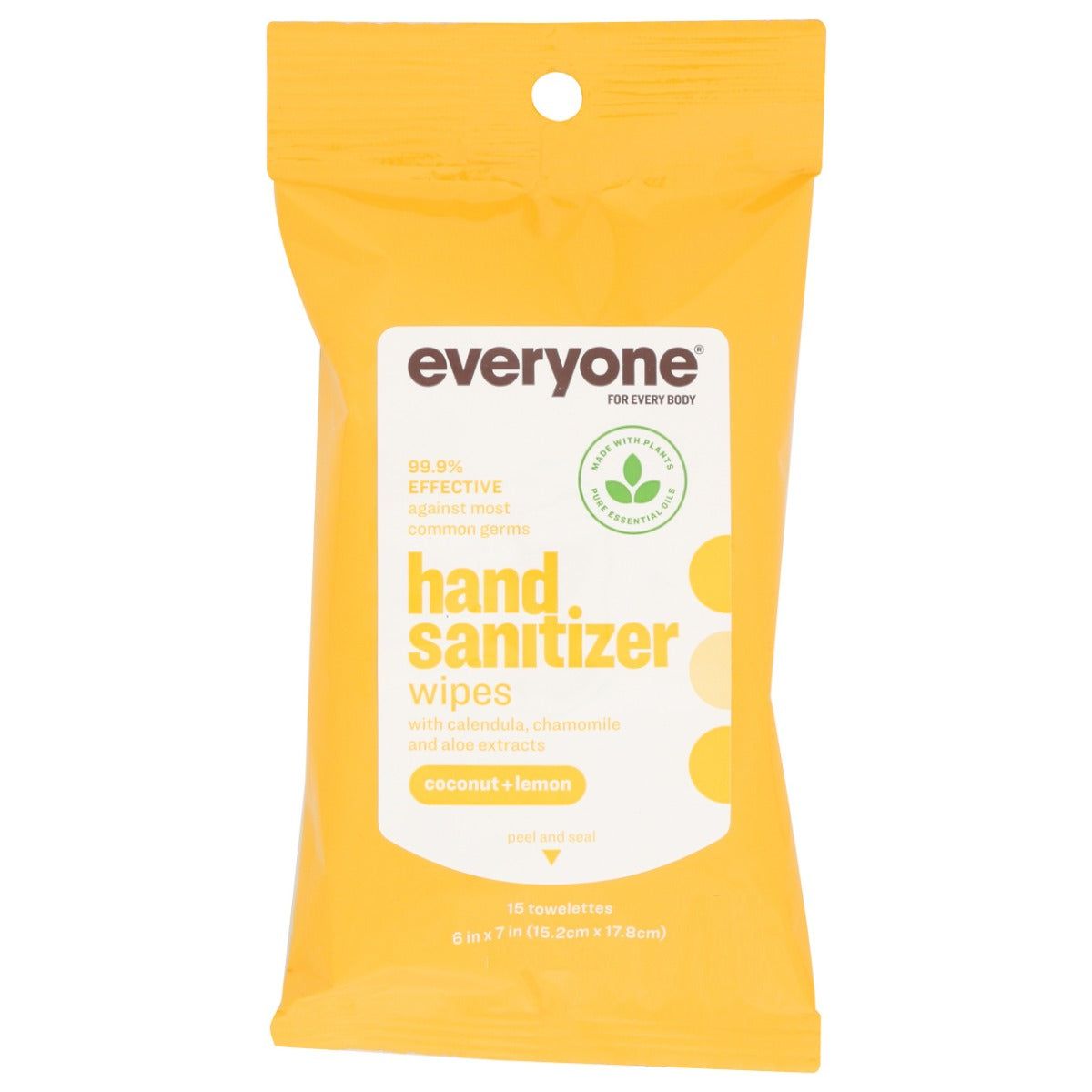 EVERYONE: Wipes Sanitizer Coconut Lemon 15ct, 1 ea - #tag1# - #tag2#