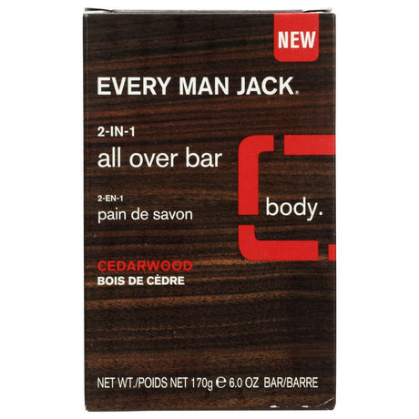 EVERY MAN JACK: Bar Soap 2In1 Cedarwood, 6 oz - #tag1# - #tag2#