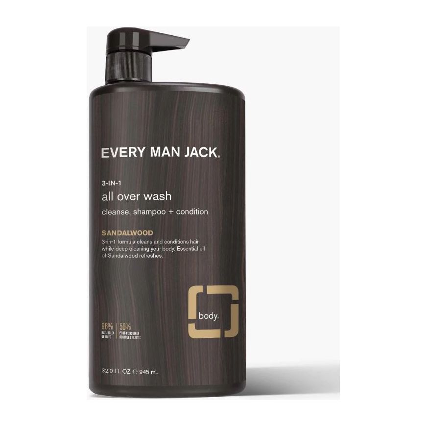 EVERY MAN JACK: Sandalwood 3in1 All Over Wash, 32 oz - #tag1# - #tag2#