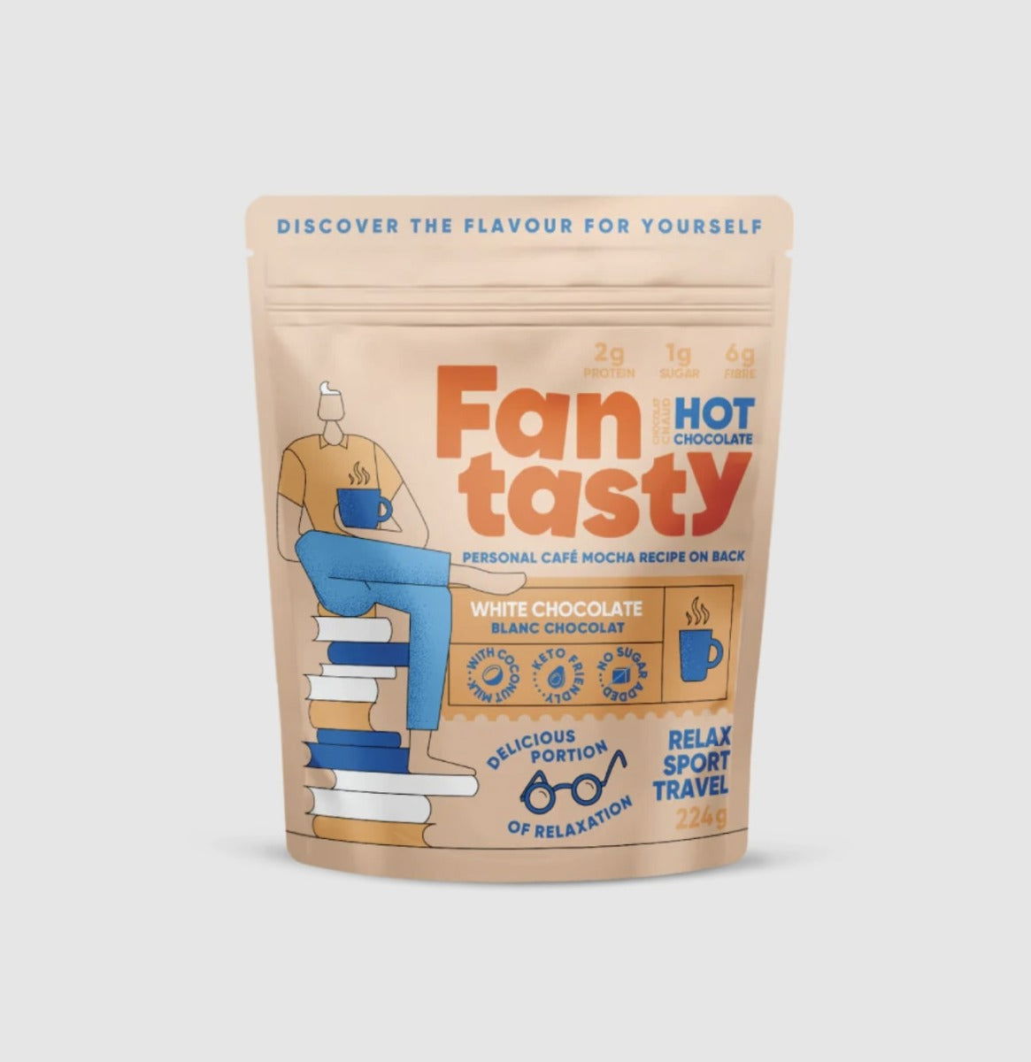 FAN TASTY FOODS: Hot White Chocolate Mix Low Sugar, 7.9 oz - #tag1# - #tag2#