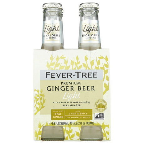 FEVER TREE: Ginger Beer Light Pack of 4, 6.8 oz - #tag1# - #tag2#